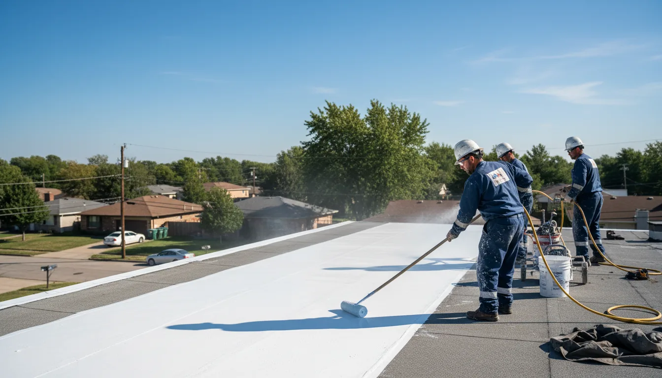 Commercial roof coating in Bryson, TX near me
